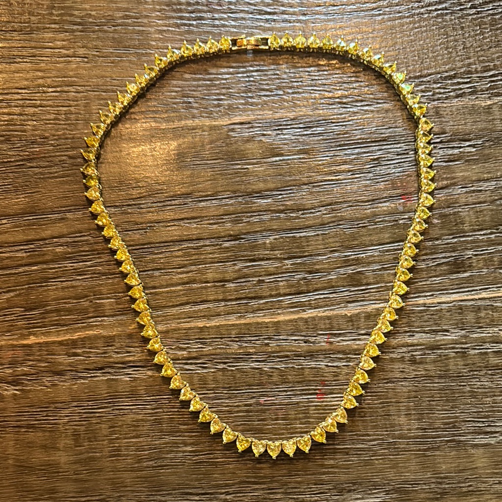 Gold-Tone Heart Teardrop Necklace - Women Jewelry